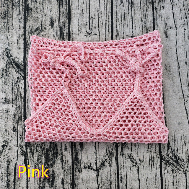 4 Color Summer Sleeveless Crochet Beach Dress