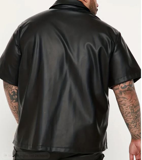 OK2BU Men's Casual Leather Shirt