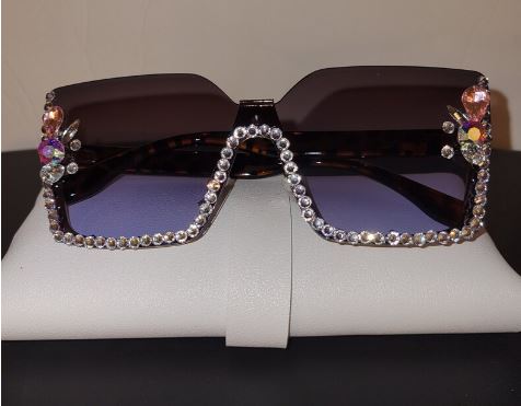 OK2BME Festival Bling Rhinestone Square Sunglasses Trendy Gradient Crystal Rave