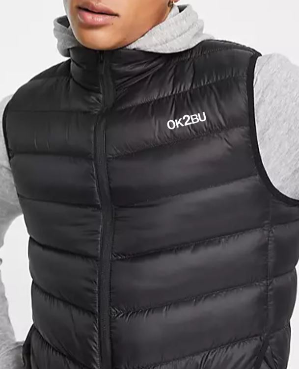 OK2BU Men's Casual Black Padded Sleeveless Vest