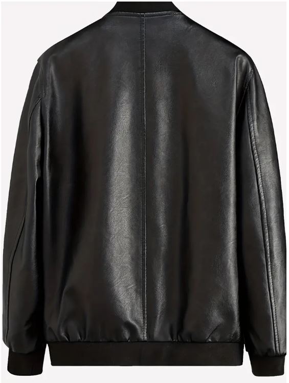 OK2BU Men's Classic PU Faux Leather Jacket