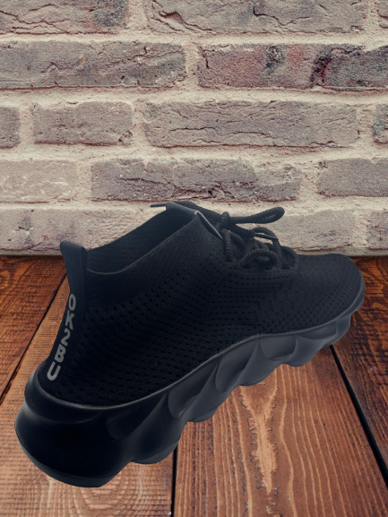 OK2BU High Top Breathable Black Sneakers